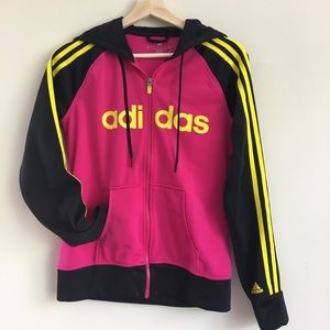 Women’s Adidas Climalite Pink/Black Zip Up Hoodie
